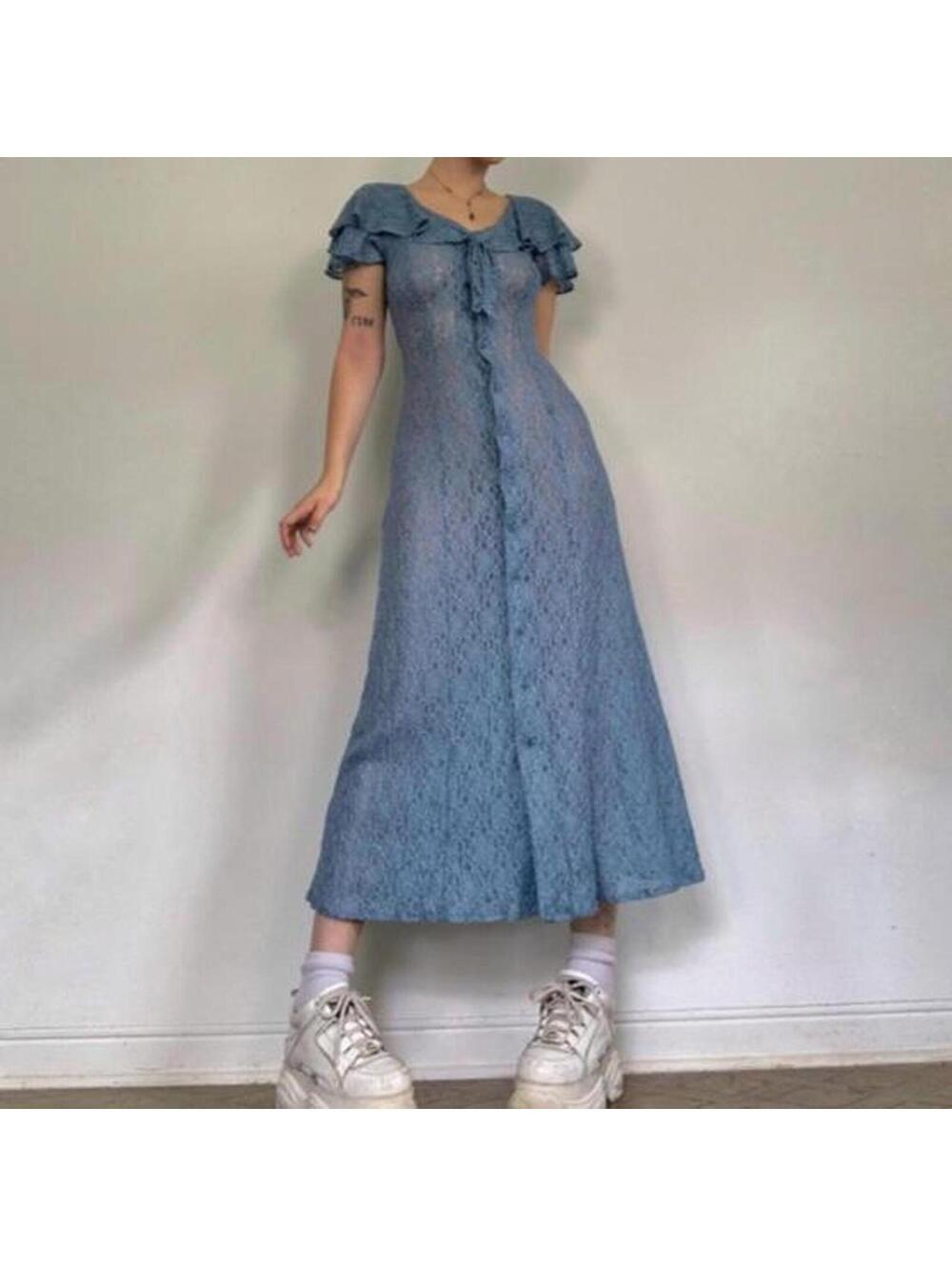 Vintage blue lace dress